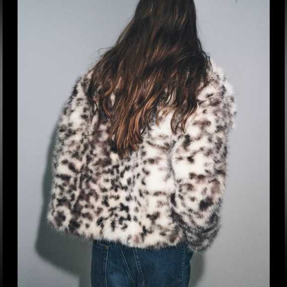 Zara faux fur animal print coat Zara Woman collection - Picture 5 of 16